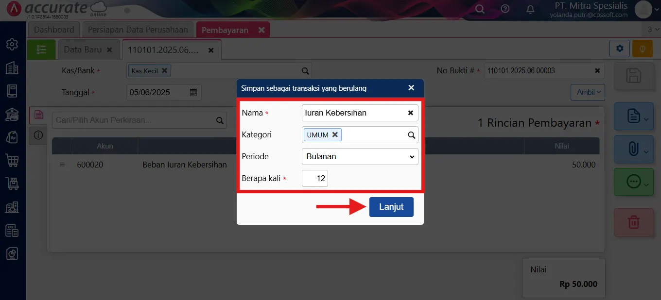 Cara mencatat transaksi berulang